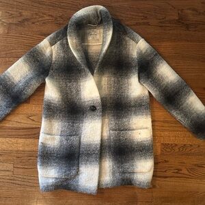 Aritzia Black and White Plaid Cardigan